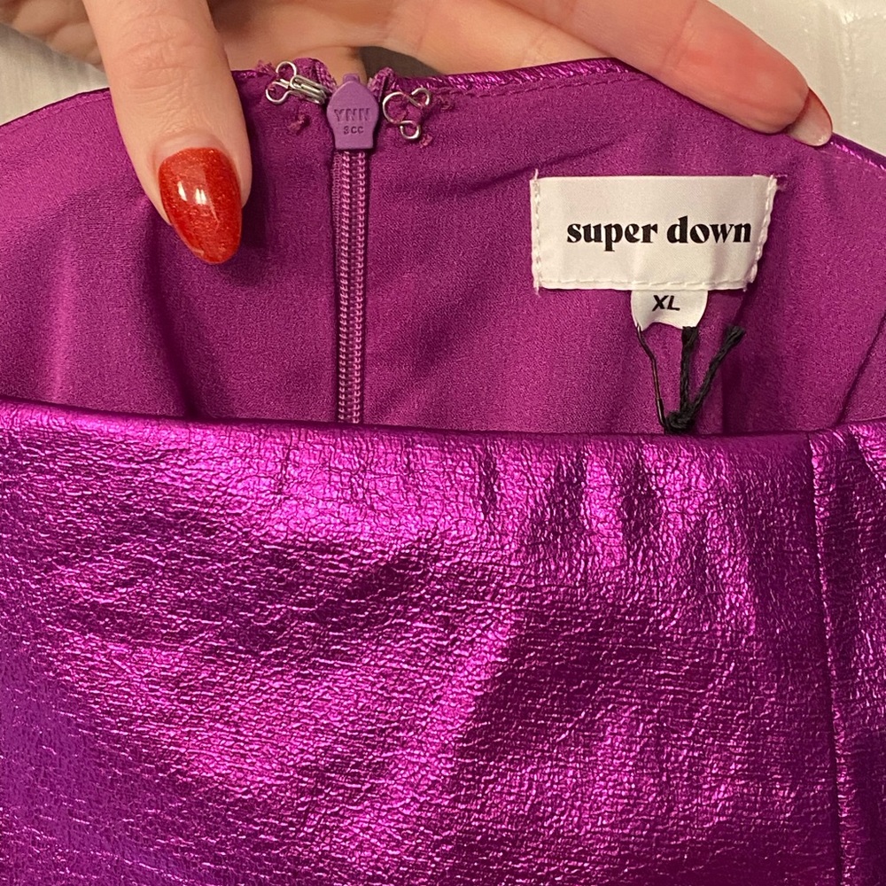 superdown. Revolve. Size X Large. Metallic Purple Skirt. ๐ - Picture 8 of 12